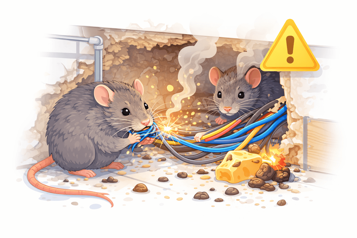 dégâts rongeurs rats câbles immeuble